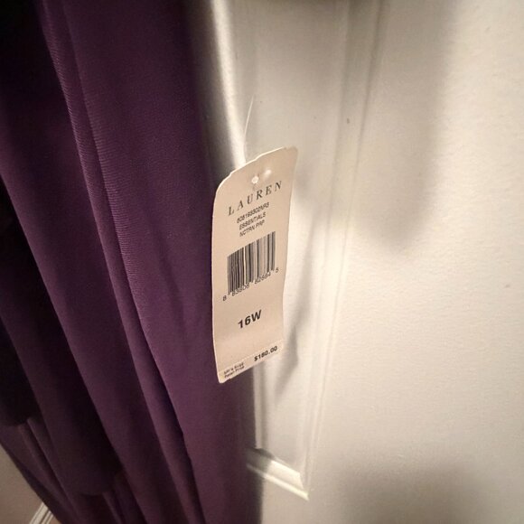 NWT! Never Worn! Ralph Lauren Evening Gown w/ center ruffle - Purple Size 16W - Picture 2 of 3